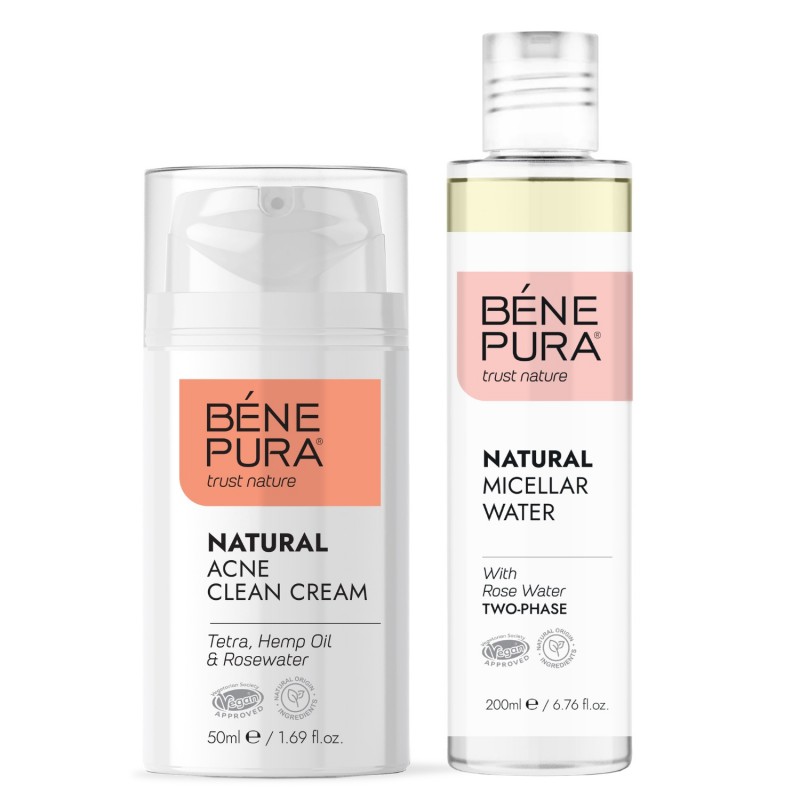 Krém na Obličej Proti Akné a Dvoufázová Micelární Voda - GMC