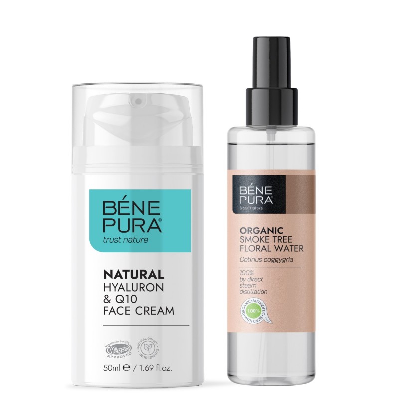 Bio Květinová voda z Ruj Vlasatá a Hyaluron & Q10 Pleťový Krém - GMC