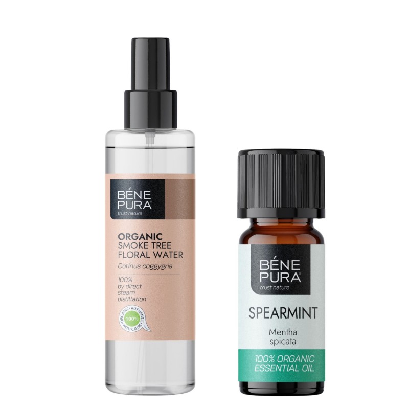 Bio Květinová voda z Ruj Vlasatá a Bio Éterický olej Máta Klasnatá - GMC