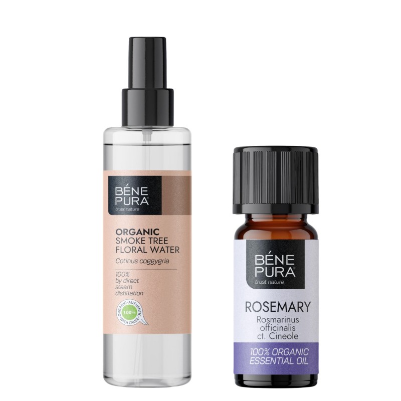 Bio Květinová voda z Ruj Vlasatá a Bio Éterický olej Rozmarýn Cineol - GMC