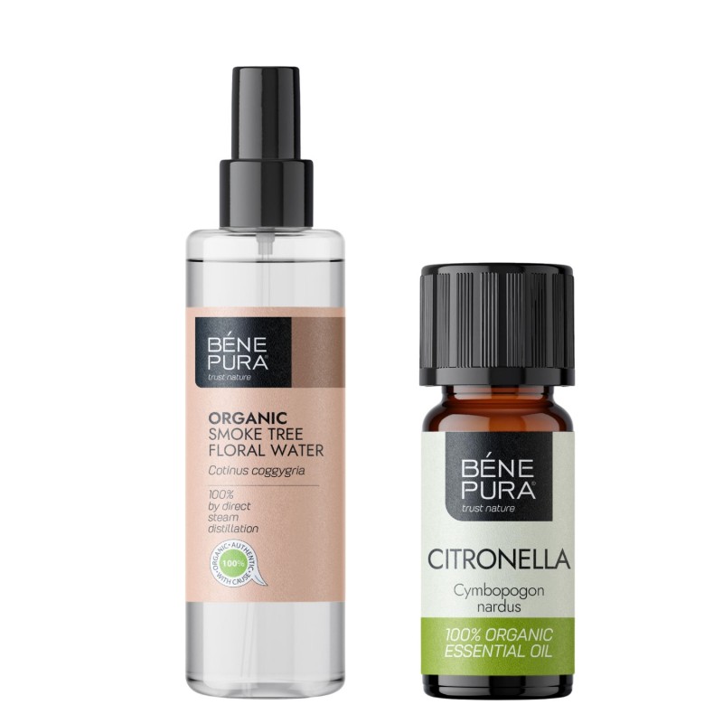 Bio Květinová voda z Ruj Vlasatá a Bio Éterický olej Citronela - Srovnání produktů
