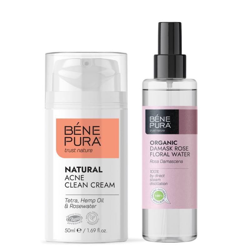 Krém na Obličej Proti Akné a Bio Květinová voda z Růže Damašská - GMC