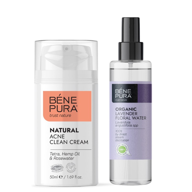 Krém na Obličej Proti Akné a Bio Květinová voda z Levandule - GMC