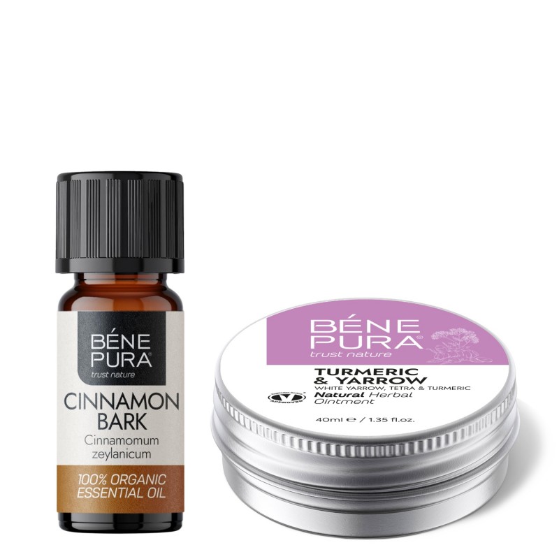 Mast na Hemoroidy s Bílým řebříčkem, Tetrou a Kurkumou a Bio Éterický olej Skořice - GMC