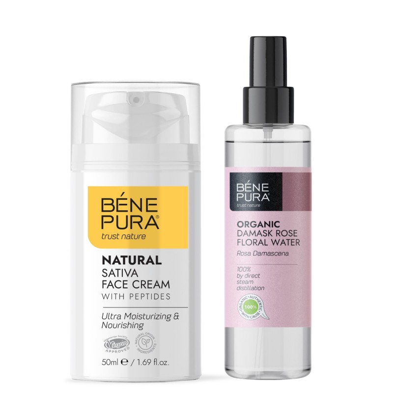 Hydratační krém na obličej a Bio Květinová voda z Růže Damašská - GMC
