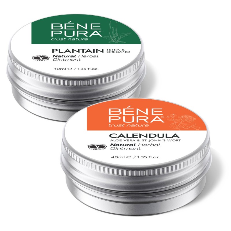 Mast proti Svědění s Jitrocel a Mast na Popáleniny a Rány s Měsíček lékařský, Aloe Vera a Třezalka tečkovana - GMC