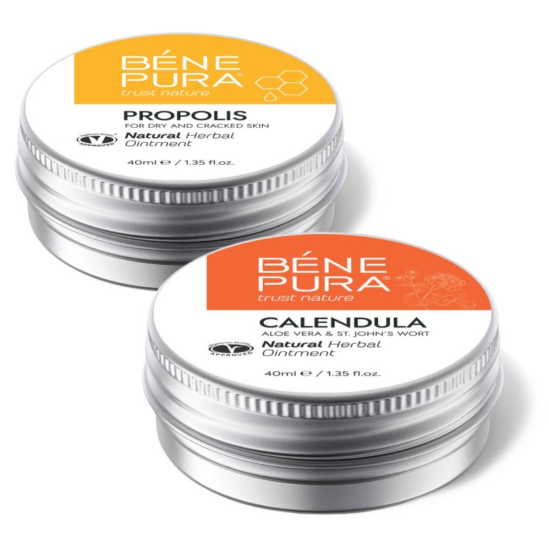 Mast proti Svědění s 30% Propolisu a Mast na Popáleniny a Rány s Měsíček lékařský, Aloe Vera a Třezalka tečkovana - GMC