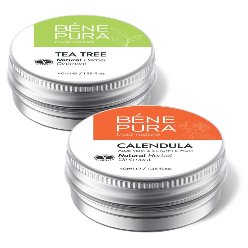 Mast proti Svědění s Čajovník a Mast na Popáleniny a Rány s Měsíček lékařský, Aloe Vera a Třezalka tečkovana - GMC