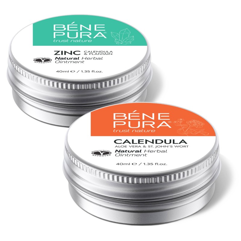 Mast proti Svědění s Oxid Zinečnatý a Mast na Popáleniny a Rány s Měsíček lékařský, Aloe Vera a Třezalka tečkovana - GMC