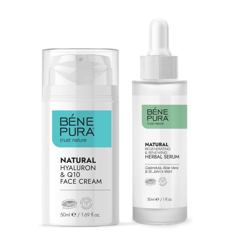 Hyaluron & Q10 Pleťový Krém a Regenerační Sérum Obličej - GMC