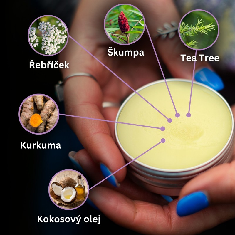 2x Mast na Hemoroidy s Bílým řebříčkem, Tetrou a Kurkumou - 40ml