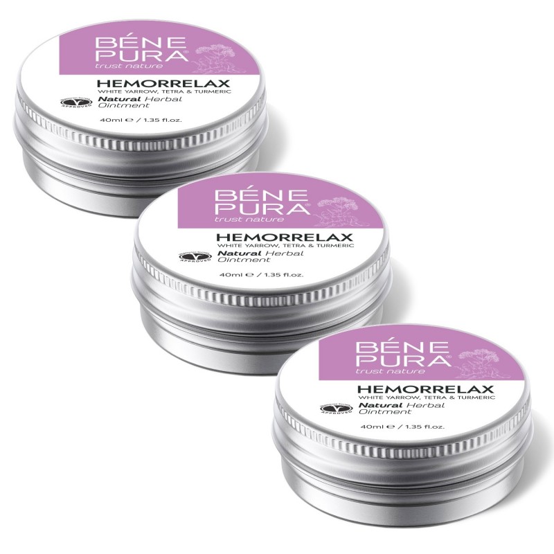 3x Mast na Hemoroidy s Bílým řebříčkem, Tetrou a Kurkumou - 40ml - Sady