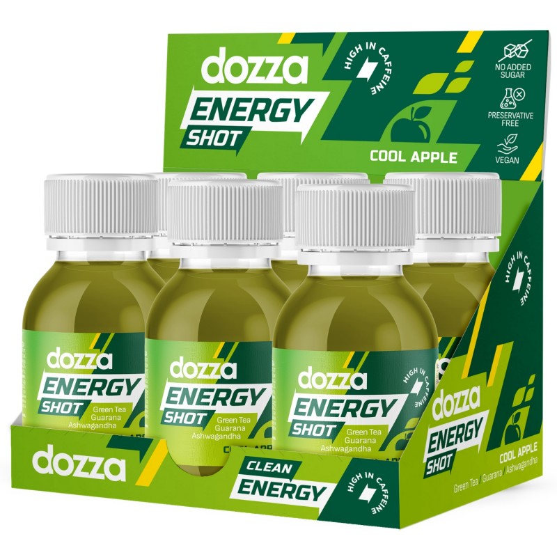 6x Pack DOZZA Energy Cool Apple Energy shot - 60ml - Srovnání produktů