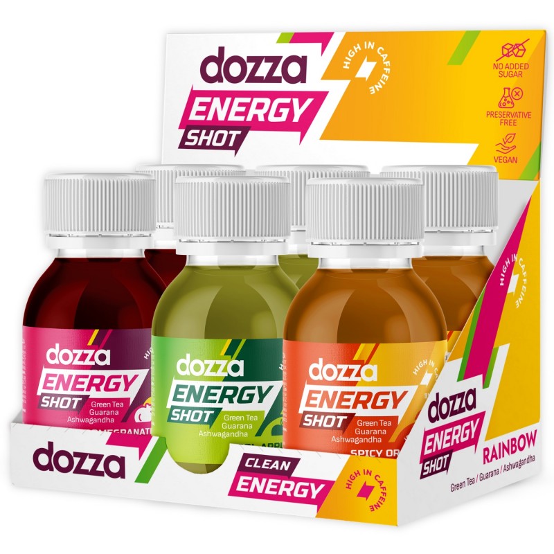 6x Pack DOZZA Energy Rainbow Pack Energy shots - 60ml - Srovnání produktů